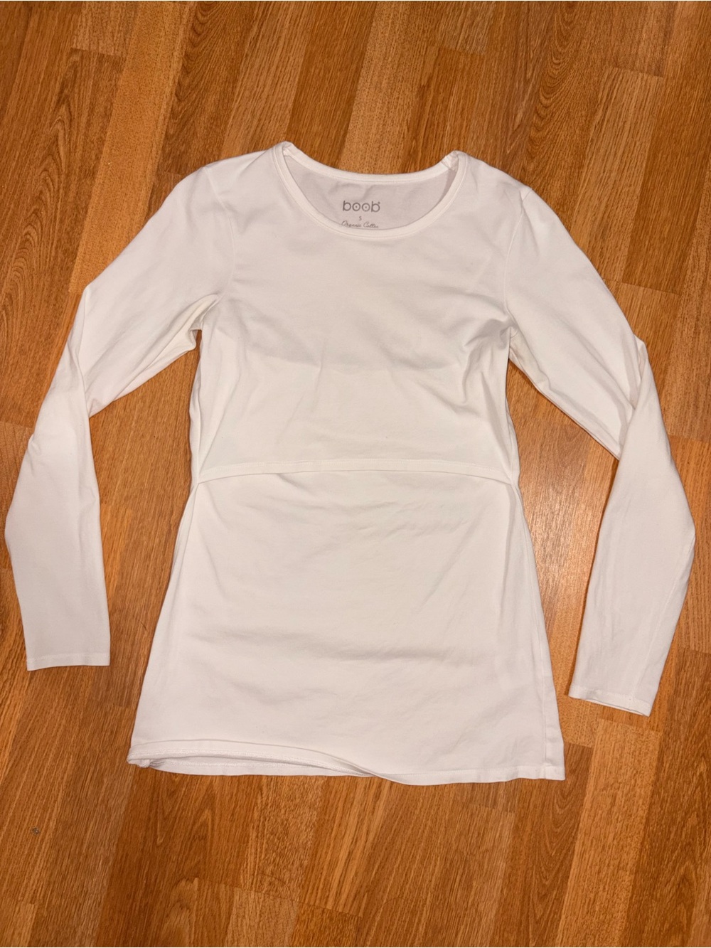 Boob Nursing Long Sleeve Top in White -Small